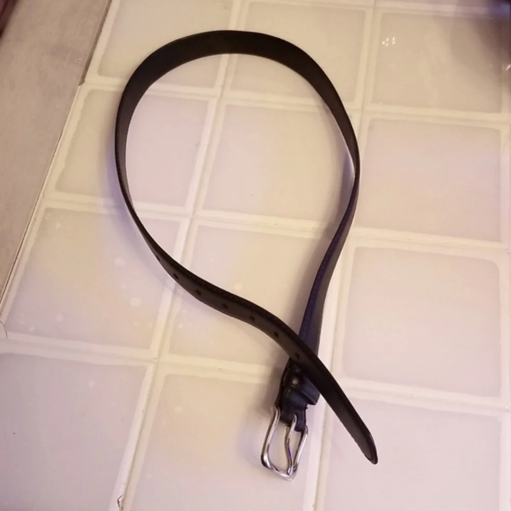 Black Leather Belt M 26-28 Synthetic